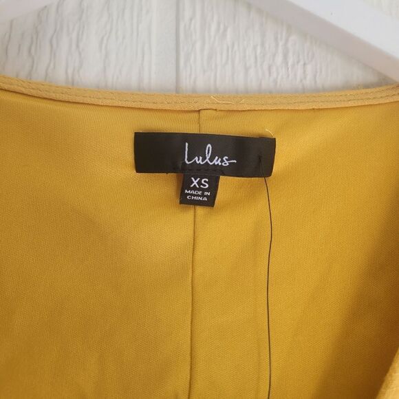 NWT lulus yellow Mustard wrap around dress - Picture 3 of 6